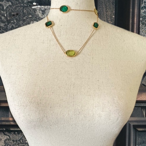 KATE SPADE • Green Hancock Park Rosary Station Crystal Necklace - Picture 9 of 9